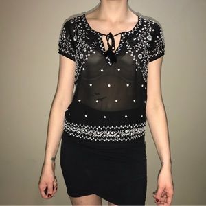 NWT American Eagle Black Sheer Top